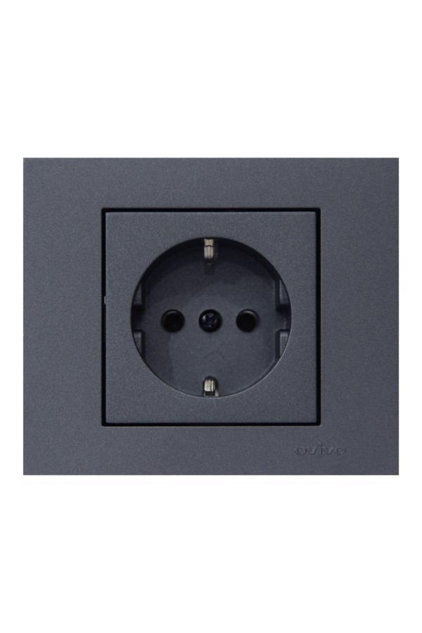 5 Adet Grano Füme Topraklı Priz Çerçeve Dahildir - Image 1