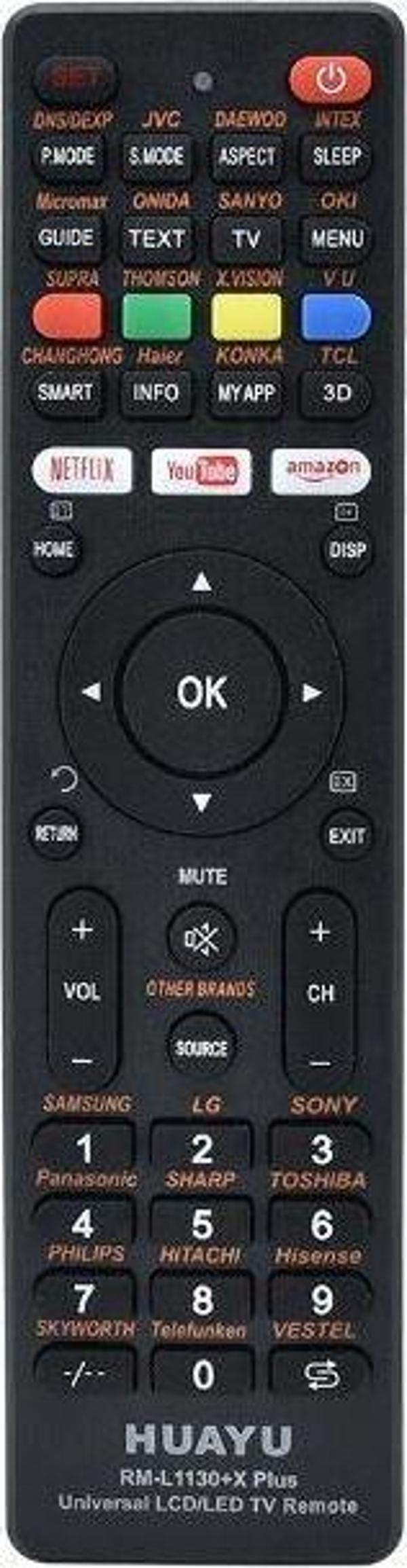 HUAYU KL RM-L1130+X PLUS SİYAH UNIVERSAL LCD LED TV KUMANDA - Image 1