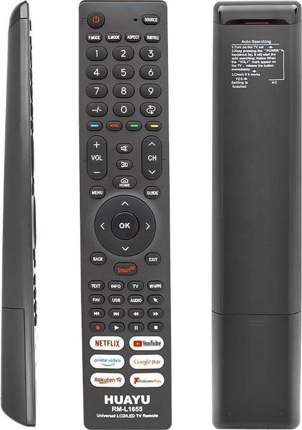 HUAYU KL RM-L1655 NETFLIX-YOUTUBE-GOOGLE PLAY TUŞLU UNIVERSAL LCD LED TV KUMANDA - Image 1