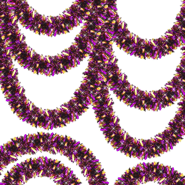 Mor Turuncu Renk 4 Cm Genişlik Garland Çift Renk Sim Süs 180 Cm - Image 1