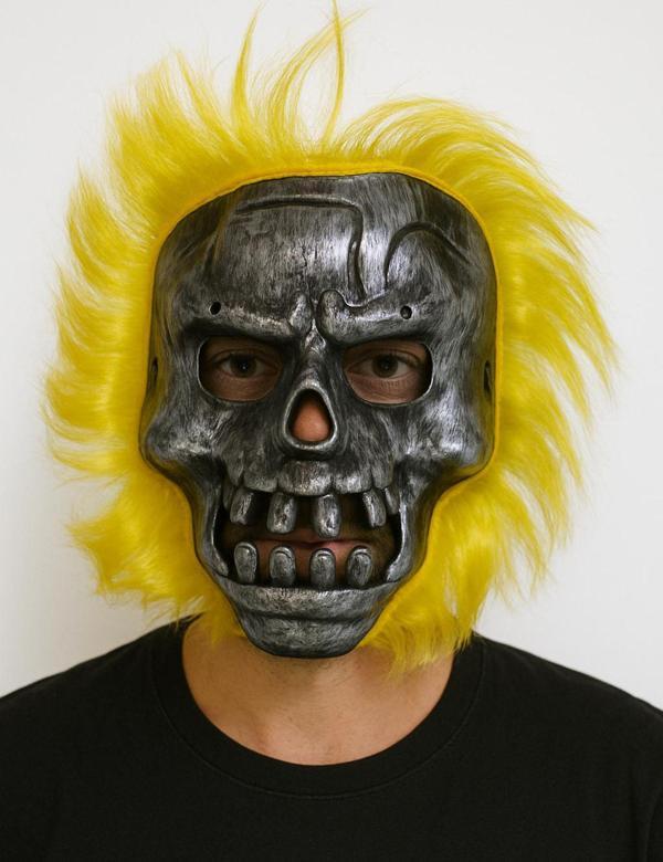 Wild Skull - Metal Kafatası Sarı Saçlı İskelet Maske (4915) Go-53-vice/(1395) - Image 1
