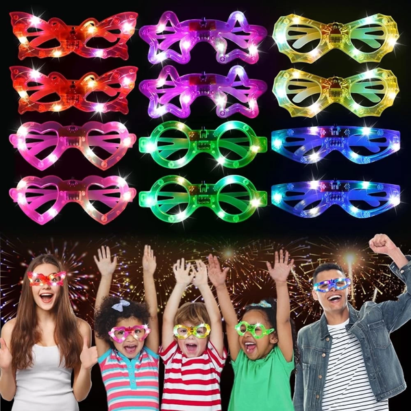 Led Işıklı Karışık 6 Model Yanar Söner Parti Gözlüğü 6 Adet - Image 1