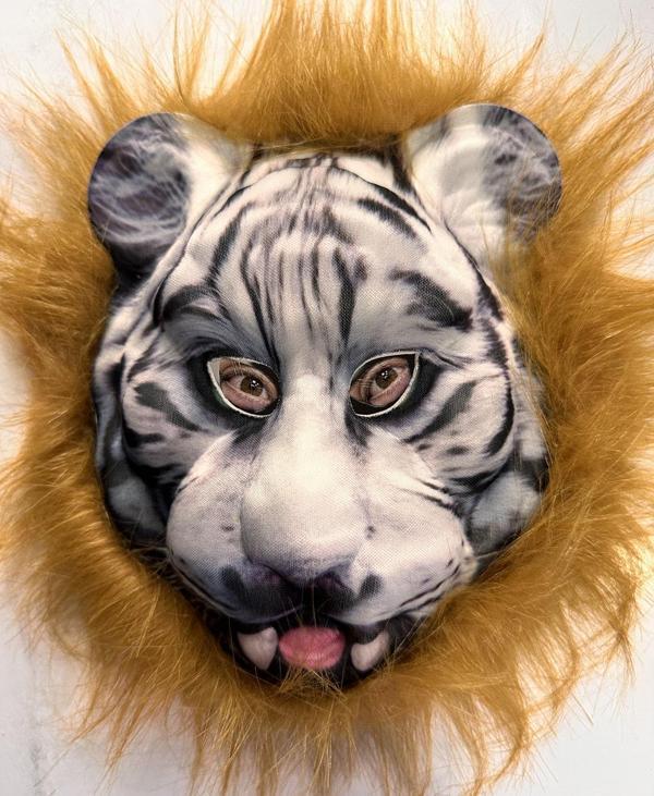 Kahverengi Saçlı Dişli Kaplan Maskesi Mega Peluş 25 No (4915) Go-53-vice/(1395) - Image 1