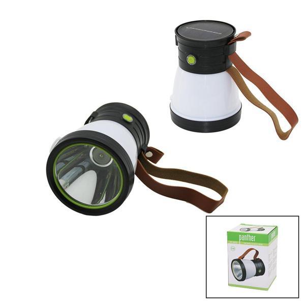 2in 15w+360°smdel Feneri Solar- Usb Şarj Powerbank 500lm Işık Ayarı Flaşör Suni Deri Kulp Pt-8151 (4 - Image 1