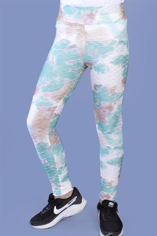 Toontoy Kız Çocuk Batik Desenli Kabartma Detaylı Tayt - Image 1