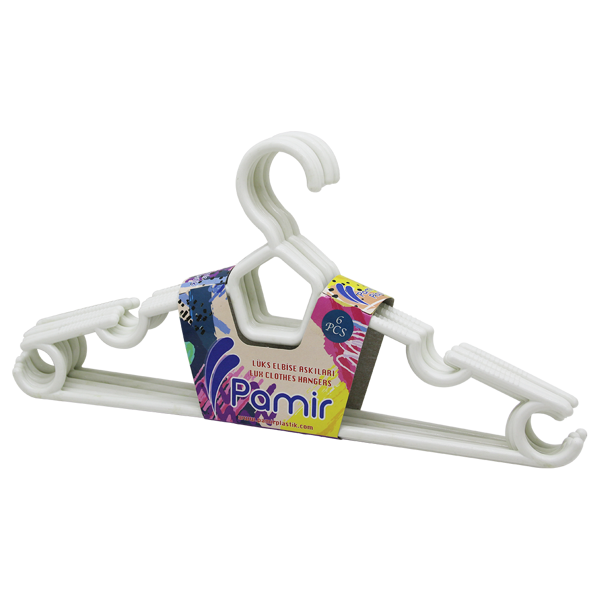 6 Parça  Plastik Karizma Elbise Askı (4915) Go-53-vice/(1395) - Image 1