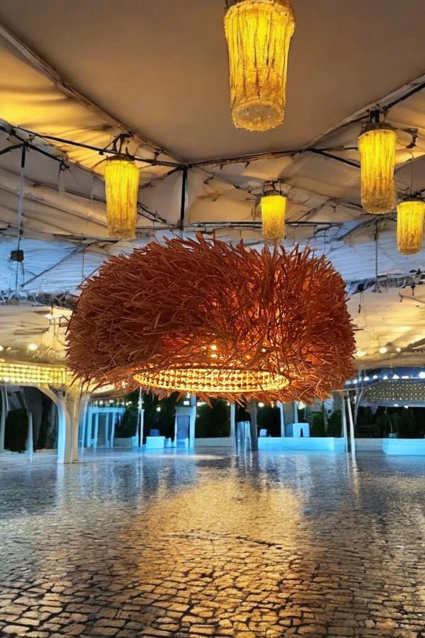 Ayg Home Modern El Yapımı Doğal Hasır Kirpi Avize Bohem Avize - Image 1