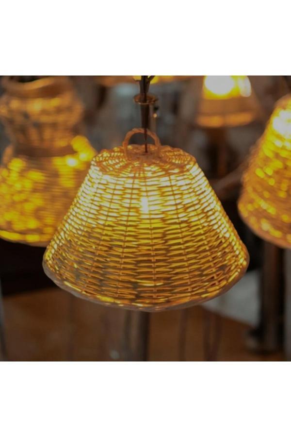 Ayg Home Doğal Hasır 40 Cm Çaplı Dekoratif Avize, Şık Ve Zarif Aydınlatma Seçeneği - Image 1