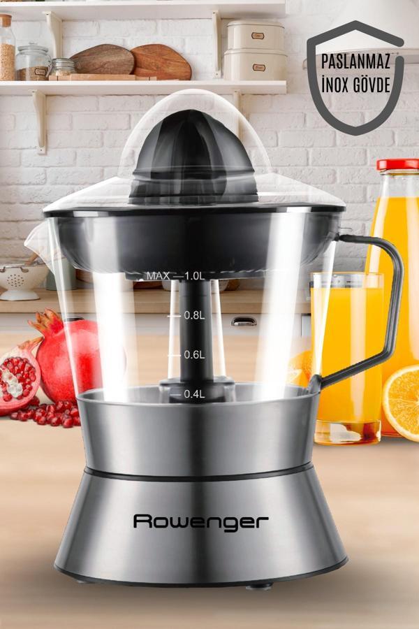 Rowenger D-8028A İnox Elektrikli Narenciye Sıkacağı Meyve Sıkacağı Portakal Sıkacağı - Image 1