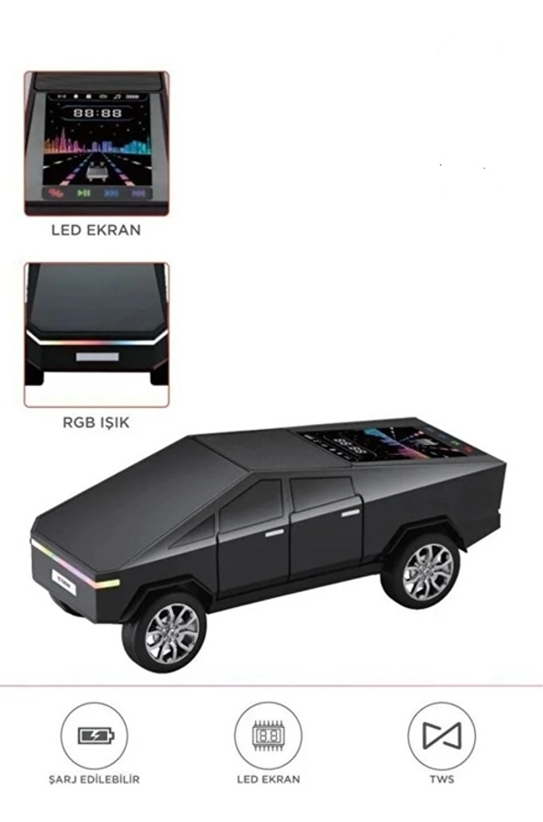 D68 Cyber Model Araba Tasarımlı Bluetooth Hoparlör 15w Güçlü Ses Rgb Led /tws/usb Siyah - Image 1
