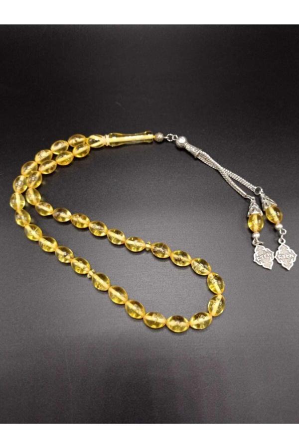 Polle Tesbih,Toz Kehribar Tesbih, Karınca Fosil Tesbih,Sevgililer Günü Hediye - Image 1