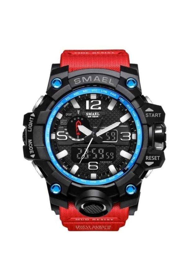 Smael Erkek Kol Saati Analog Ve Digital Su Geçirmez Kırmızı 1222 - Image 1