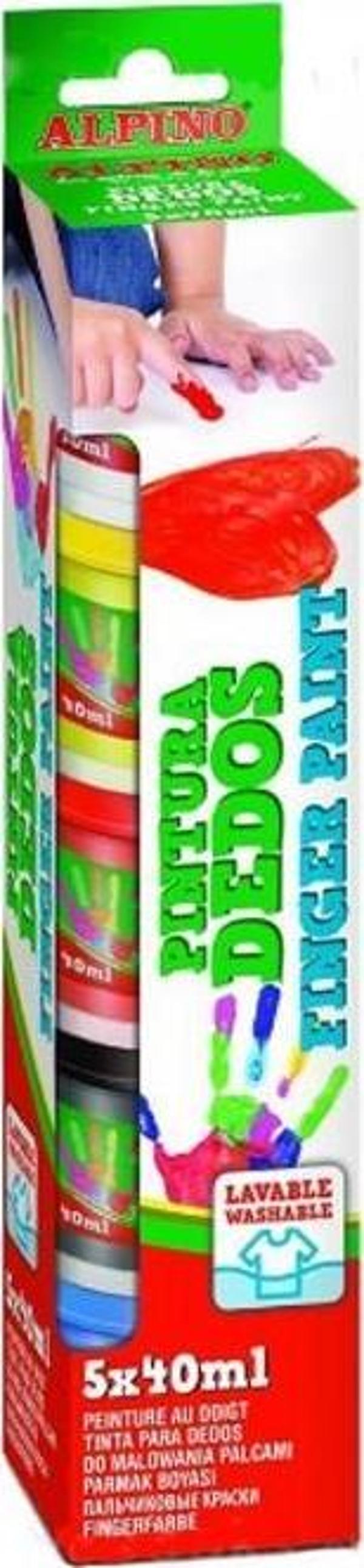 Alpino 5 Renk Parmak Boyası 5x40 ml - Image 1
