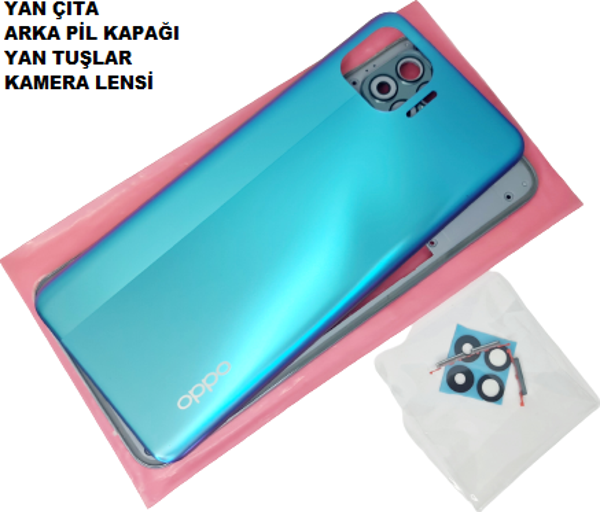 Oppo Reno 4 Lite kasa Arka Pil Kapağı (FULL KASA) MAVİ - Image 1