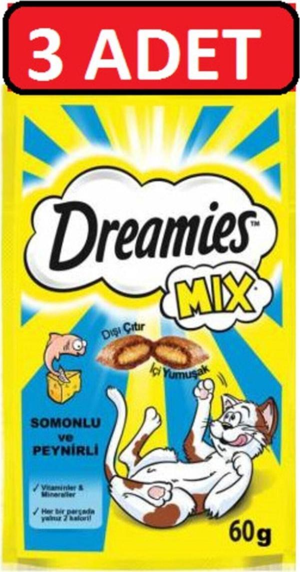 Dreamies Mix Kedi Ödül Maması Peynirli-Somonlu 3 Adet X 60 Gr - Image 1
