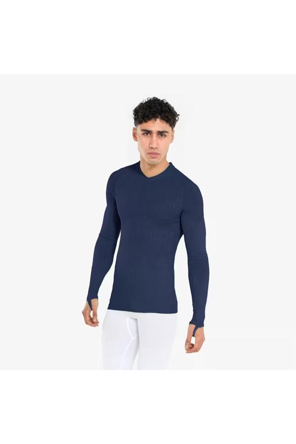 Decathlon Yetişkin Uzun Kollu Termal Üst İçlik - Lacivert - Keepdry - Futbol İçliği - Image 1