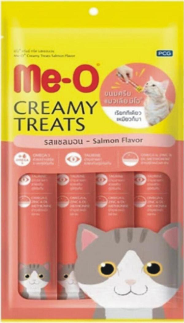 Me-O Creamy Treats Salman Flavor Somon Balıklı Ödül Maması 4X15 Gram - Image 1