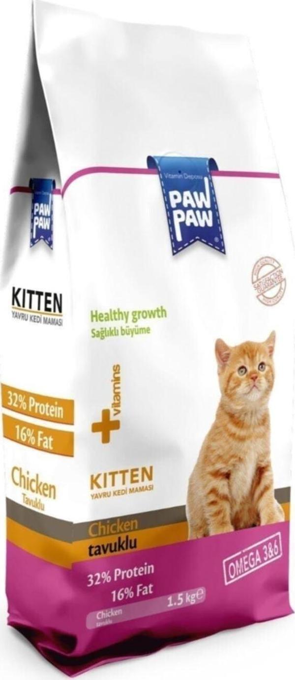 Paw Paw Tavuklu Yavru Kedi Maması 1.5 Kg - Image 1
