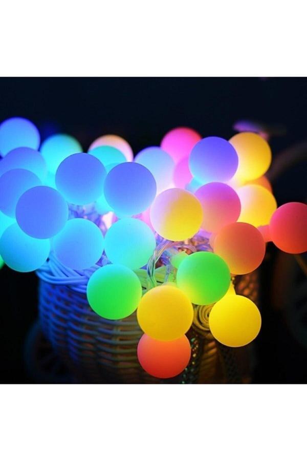 Happyland Dekor Led Yılbaşı Led Işıkları 4Mt Karışık Renk Fişli Dekorasyon Noel Işık Top Led Rgb 20 Led - Image 1