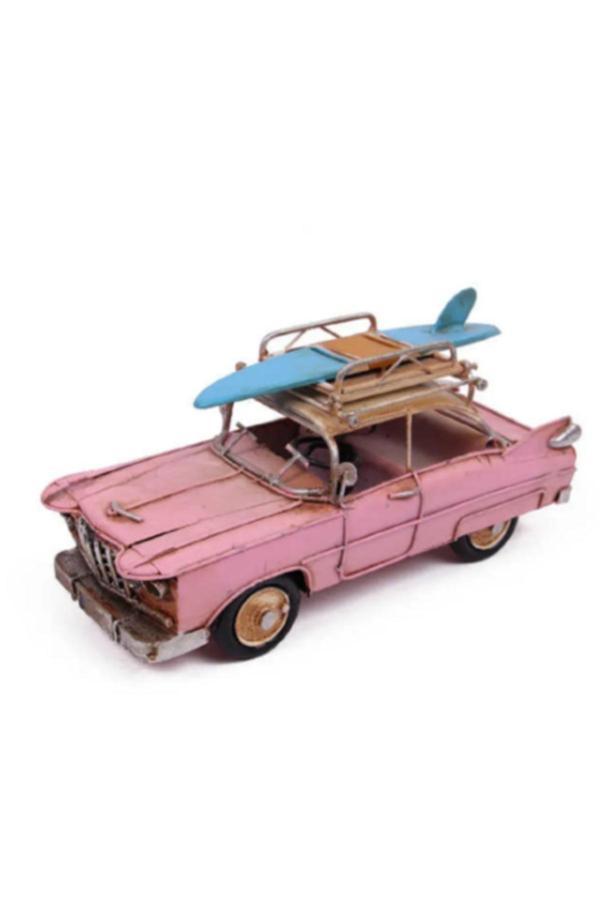 Işık Kasabası Dekoratif Metal Araba Çerçeveli Vintage Biblo Hediyelik - Image 1