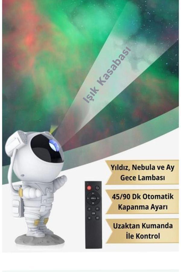Işık Kasabası Astronot Galaksi Projektör Kumandalı Gece Lambası Yıldız Ve Samanyolu Projeksiyon Işığı - Image 1