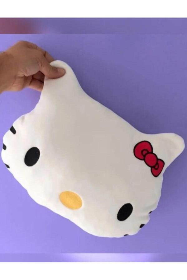 Işık Kasabası Hello Kitty Yastık Beyaz Peluş Oyuncak Uyku Arkadaşım - Image 1