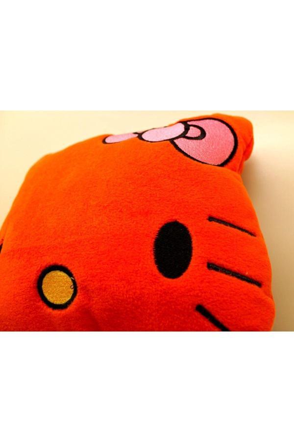 Işık Kasabası Hello Kitty Yastık Turuncu Peluş Oyuncak Uyku Arkadaşım - Image 1