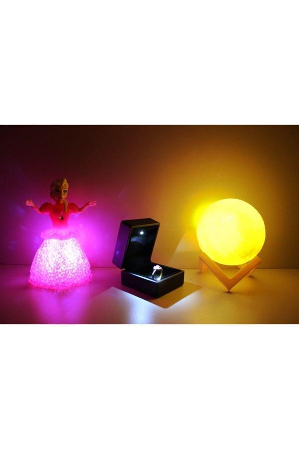 Işık Kasabası Işıklı Yüzük Kutusu Kalpli Yüzük, Rcb Led Barbie, 3D Led Küre Gece Lambası - Image 1