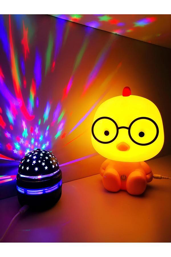 Işık Kasabası Rcb Yıldız Yansımalı Sihirli Küre Ve Civciv Led Gece Lambası - Image 1