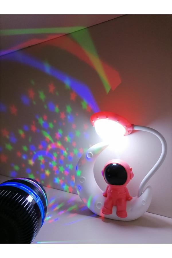 Işık Kasabası Yıldız Yansımalı Rgb Projeksiyon Sihirli Küre Ve Astronot Hem Masa Hem Gece Lambası - Image 1