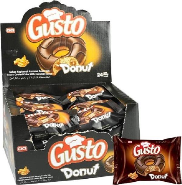 Cici Gusto Donut Karamelli Kek 40 gr. 24'Lü (1 Kutu) - Image 1