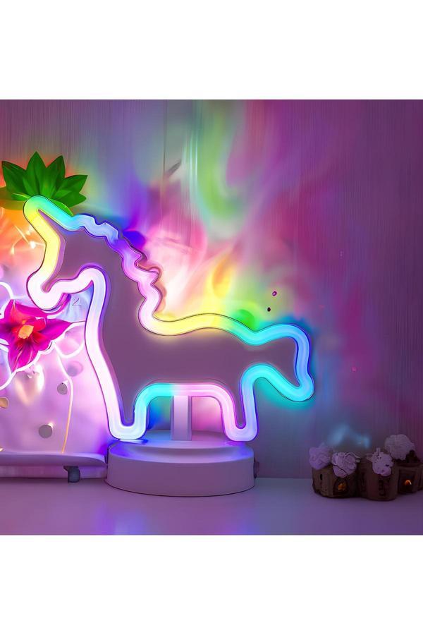 Işık Kasabası Unicorn Neon Dekoratif Gece Lambası - Image 1
