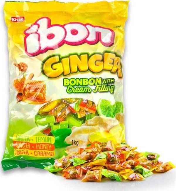 Elvan Ibon Ginger Zencefilli Şeker 1000 Gr. (1 Poşet) - Image 1