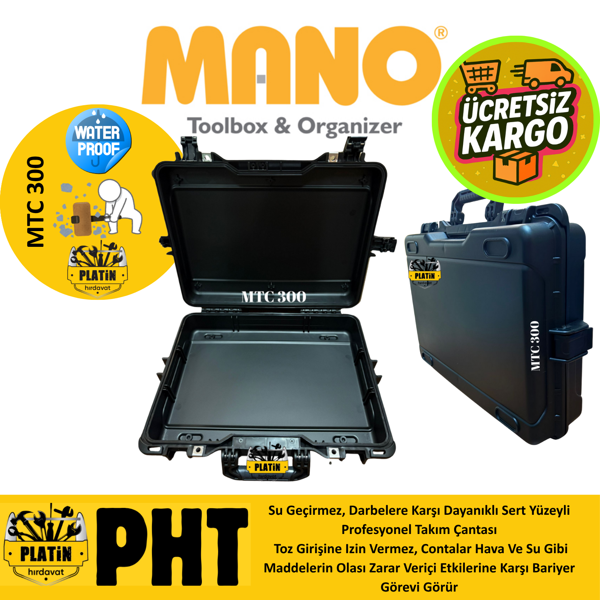 Mano Mtc 300 Profesyonel Kırılmaz Takım Çantası, Polipropilen Siyah Renk ( Boş ) - Image 1