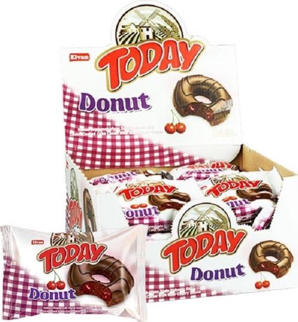Elvan Today Donut Kek Vişneli 35gr. 24 Adet (1 Kutu) - Image 1
