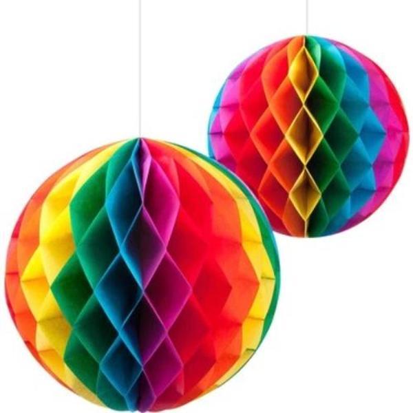 Rengarenk Kağıt Süs Fener 30 cm 1 adet - Image 1