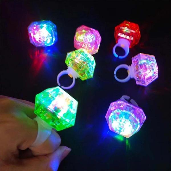 BFS   Kristal Tasarımlı Led Glow Işıklı 3 Modlu Pembe Yüzük 3.5 x 5 cm - Image 1