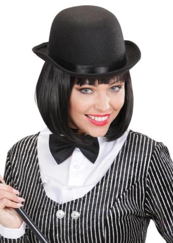 BFS  Charlie Chaplin Stil Yetişkin Şapkası – Siyah Melon Parti Şapkası - Image 1