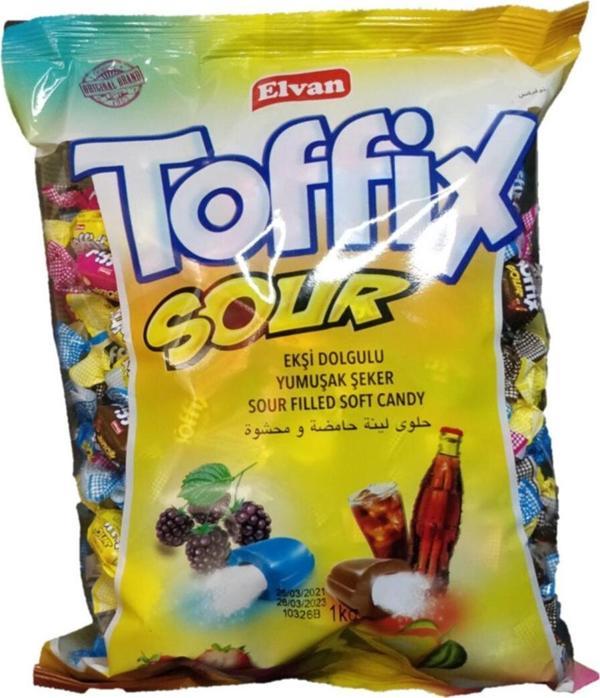 Elvan Toffix Sour 1000 gr Poşet Mix Şeker - Image 1