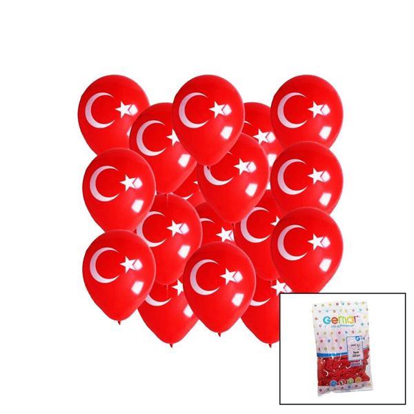Bayraklı Balon  10 İnç - 26cm - 100pcs (4915) Go-53-vice/(1395) - Image 1