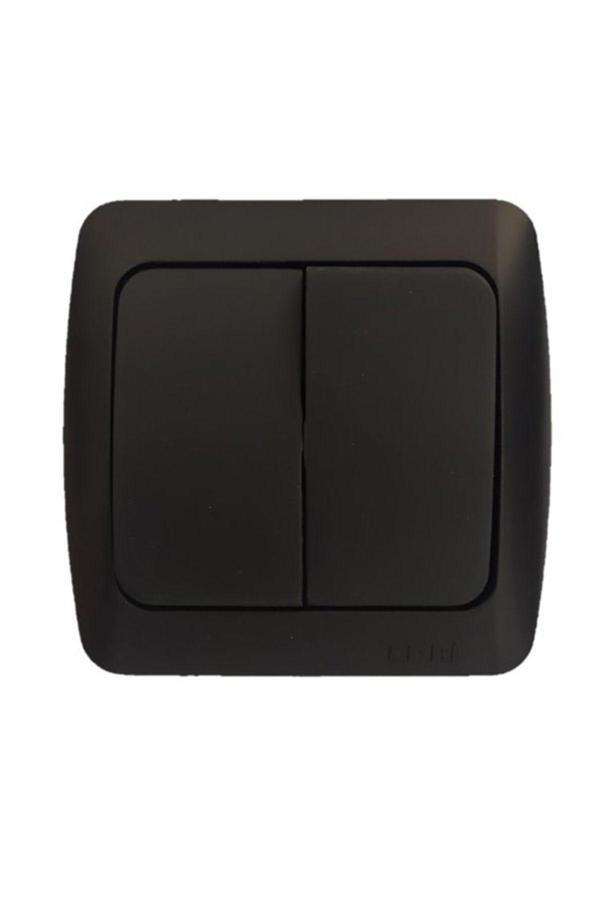 4 Adet Sıva Üstü Siyah (vantablack) Komütatör İkili Anahtar Elbi / Alsu - Image 1