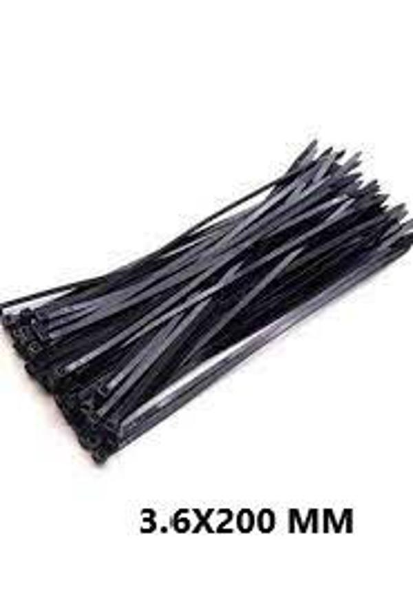 Plastik Çırt Kelepçe 100 Parça Siyah 3.6x200mm. (4915) Go-53-vice/(1395) - Image 1