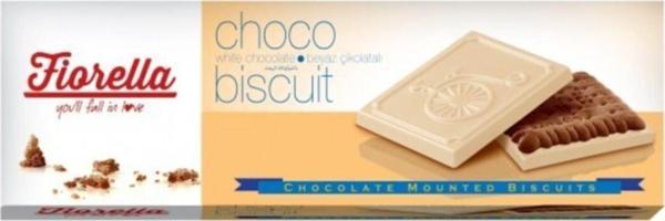 Elvan Fiorella Chocobiscuit Beyaz Çikolatalı Kakaolu Bisküvi 102 gr. 1 Adet - Image 1