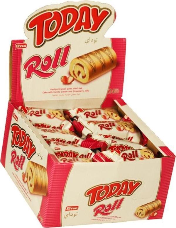Elvan Today Swıss Roll Çilek Kremalı Kek 35 Gr 24 Adet (1 Kutu) - Image 1
