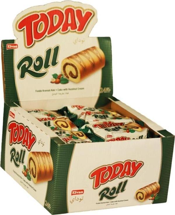 Elvan Today Swıss Roll Fındık Kremalı Kek 35 Gr 24 Adet (1 Kutu) - Image 1