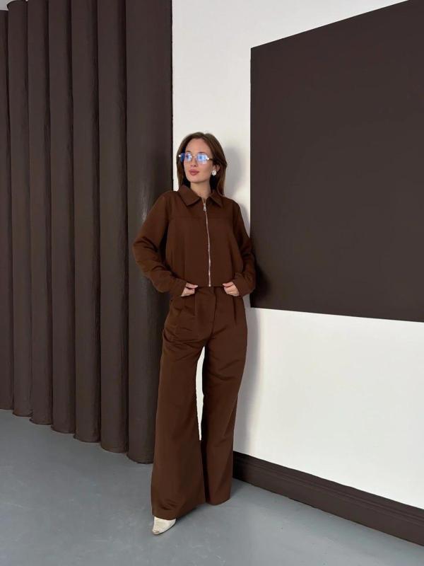 BİÇOMİ Trenç takım alt üst kahve ons - Image 1