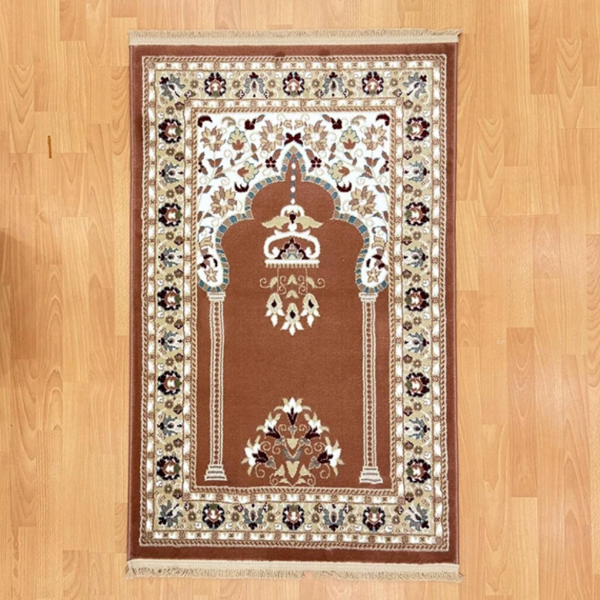 Geleneksel Motifli Yünlü Seccade Kiremit - Image 1