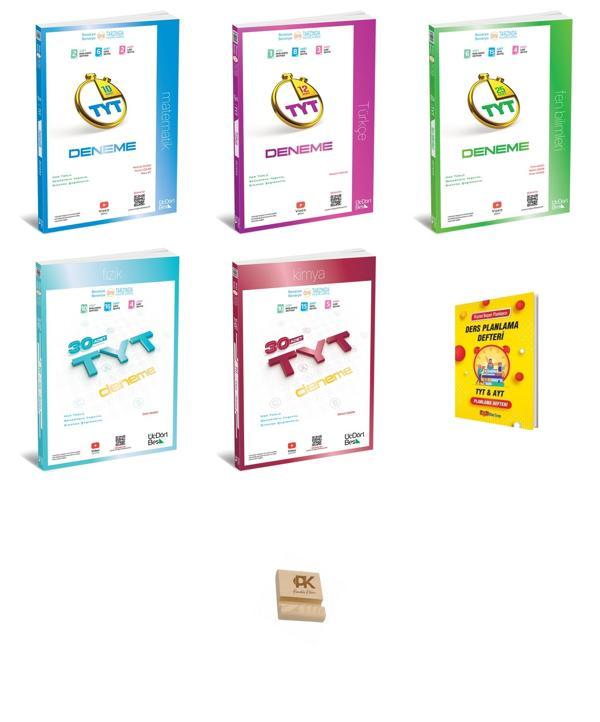 345 TYT 2026 Matematik Türkçe Fen Fizik ve Kimya Denemeleri 5li Set +Telefon Standı Planlama Defteri - Üç Dört Beş Yayınları - Image 1