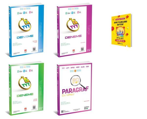 345 TYT 2026 Matematik Türkçe Fen ve Paragraf 4lü Deneme Seti + Planlama Defteri - Üç Dört Beş Yayınları - Image 1