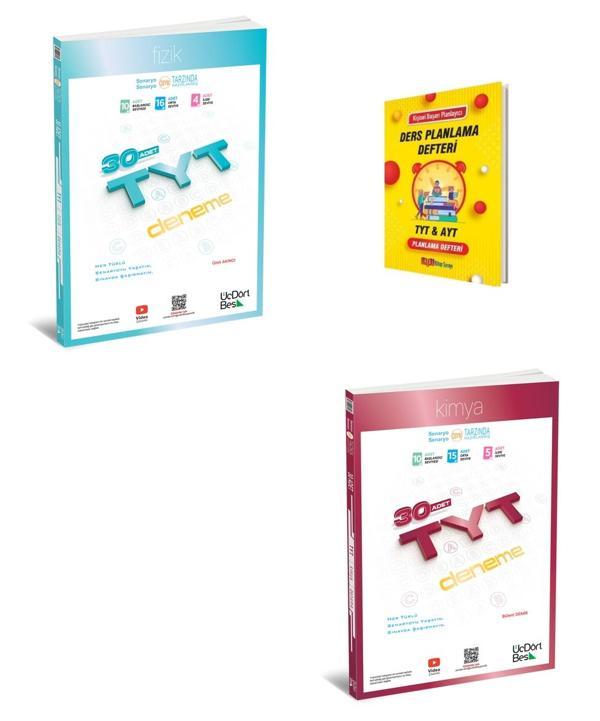 345 TYT 2026 Fizik ve Kimya Denemeleri + Planlama Defteri  - Üç Dört Beş Yayınları - Image 1